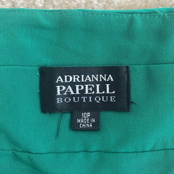 NWT Adrianna Papell Halter Babydoll Dress in Emerald Green 10P 10 Petite - Picture 6 of 8